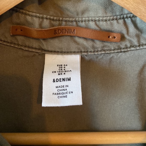 Military green button down shirt - Picture 2 of 2